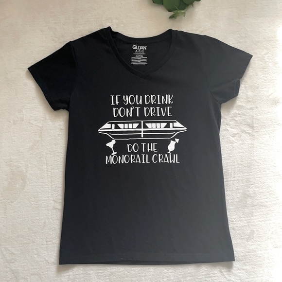 Gildan Tops - Women’s Custom Disney Monorail Crawl Shirt Size M